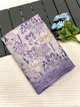 Sizzling Lavender Embroidery Work Tussar Silk Saree With Unequalled Blouse Piece