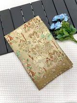 Elaborate Mustard Embroidery Work Tussar Silk Saree With Preferable Blouse Piece