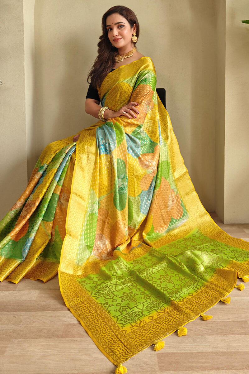 Lissome Multicolor Digital Printed Georgette Saree With Fancifull Blouse Piece