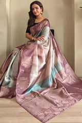 Desirable Brown Soft Banarasi Silk Saree With Glorious Blouse Piece
