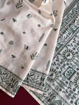 Incomparable Off White Embroidery Work Tussar Silk Saree With Eclat Blouse Piece