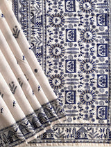 Bewitching Off White Embroidery Work Tussar Silk Saree With Aplomb Blouse Piece