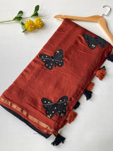 Prominent Black Bandhej Printed Cotton Silk Saree With Improbable Blouse Piece