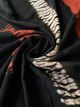 Prominent Black Bandhej Printed Cotton Silk Saree With Improbable Blouse Piece