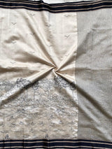 Preferable Off White Printed Cotton Silk Saree With Traditional Blouse Piece