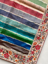 Evocative Multicolor Pure Loom Tusser Silk Saree With Capricious Blouse Piece