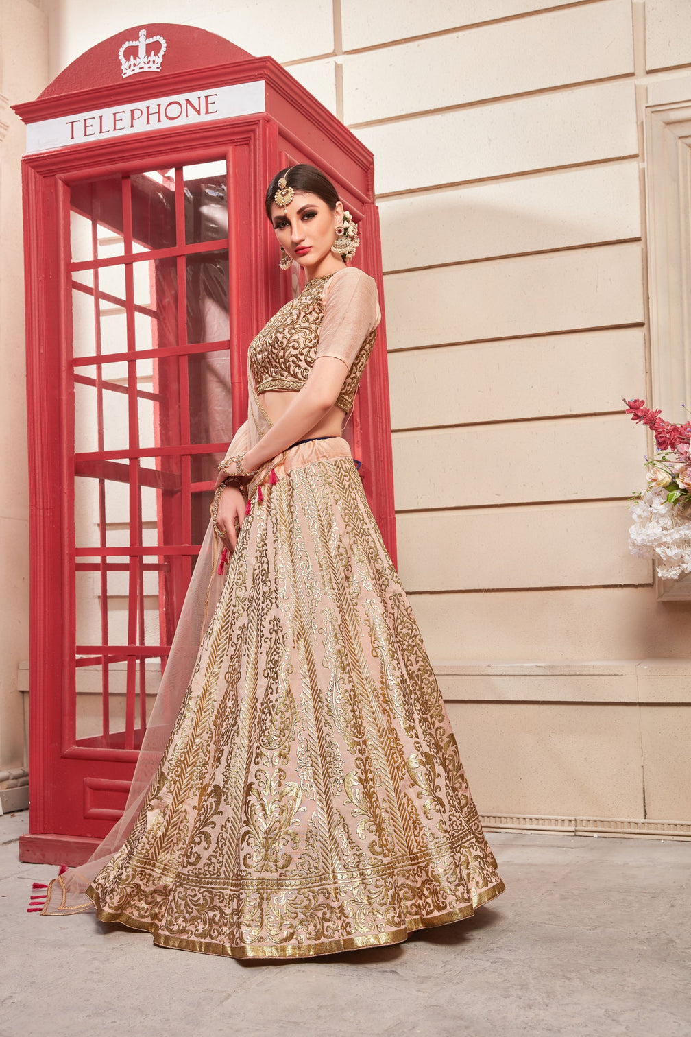 Thai Silk Salmon Pink Color Lehenga Choli With Handwork Blouse For Women Wedding, Party Wear, Ethic Wear, Traditional Wear Chaniya Choli