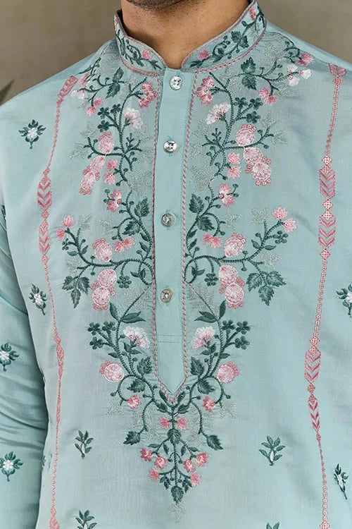 Shop Best Sky Kurta for Wedding & Festive Function