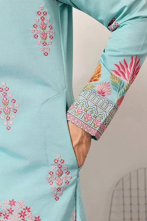 Sky Look Embroidered Work Ready made Mens Wear Kurta