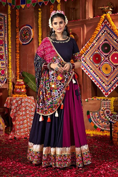 Traditional Mirror Work Chaniya Choli for Navratri Night
