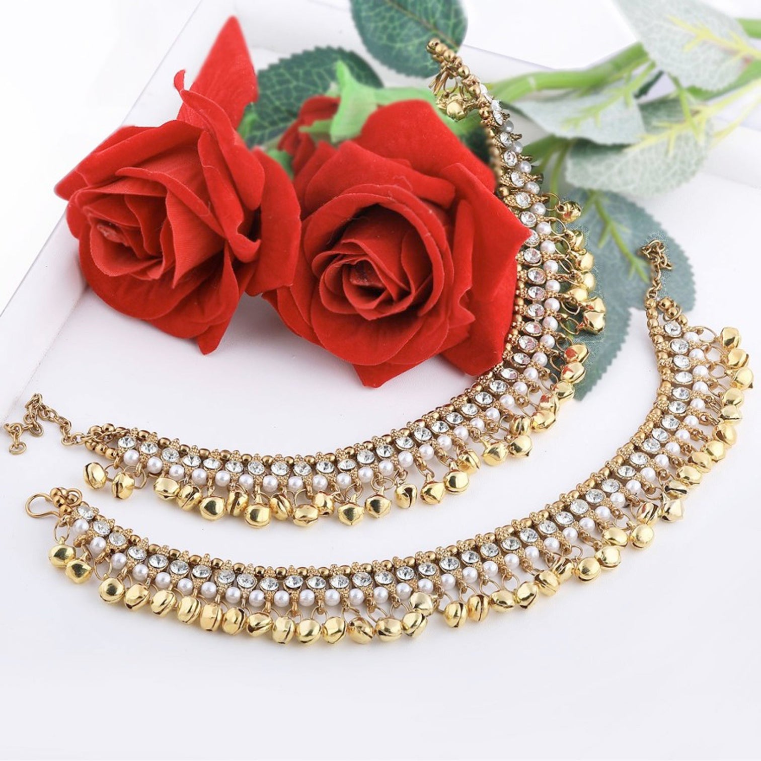 Traditional Heavy Bridal Anklets Alloy Anklet (Pack of 2)