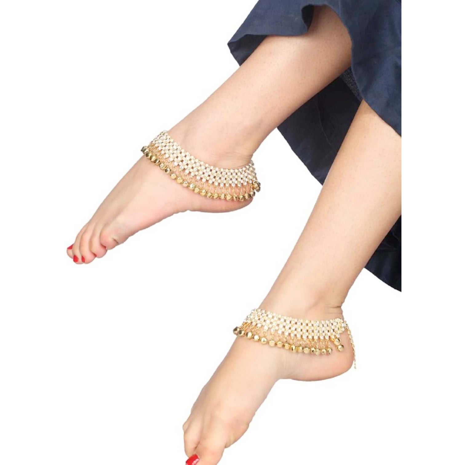 Traditional Heavy Bridal Anklets Alloy Anklet (Pack of 2)