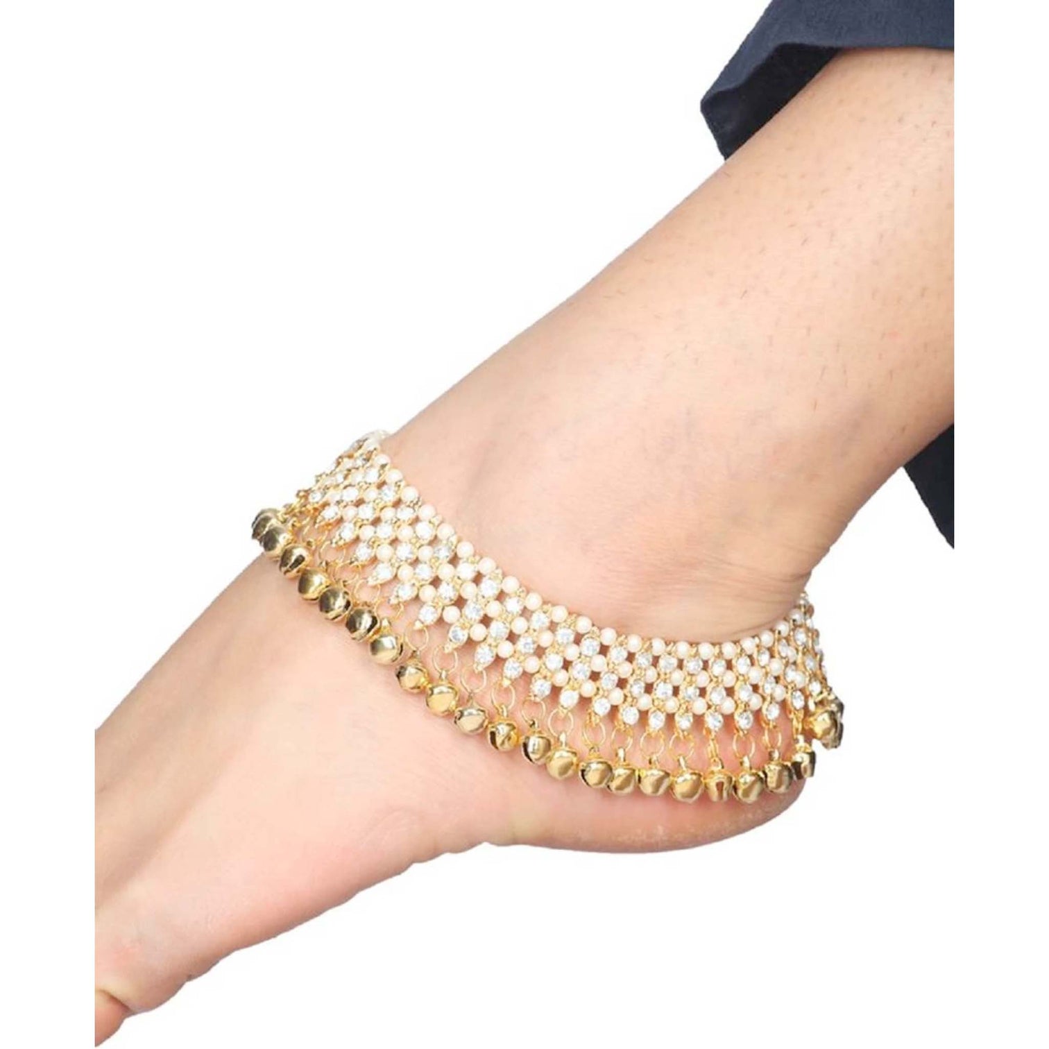 Traditional Heavy Bridal Anklets Alloy Anklet (Pack of 2)