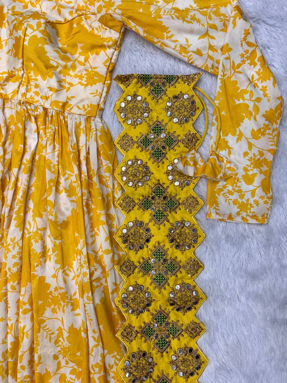 Traditional Yellow Gown For Haldi Ceremony
