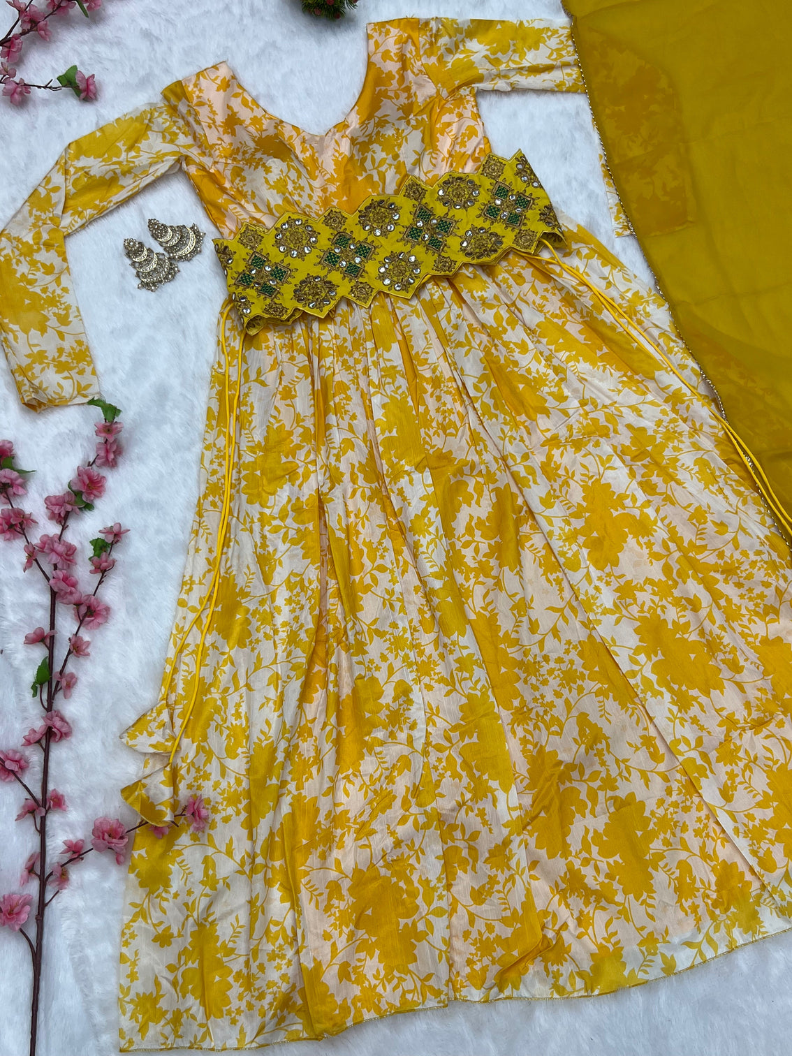 Traditional Yellow Gown For Haldi Ceremony