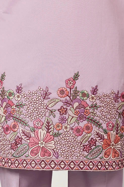 Lavender Kurta Pant Set for Traditional Mens Fashion