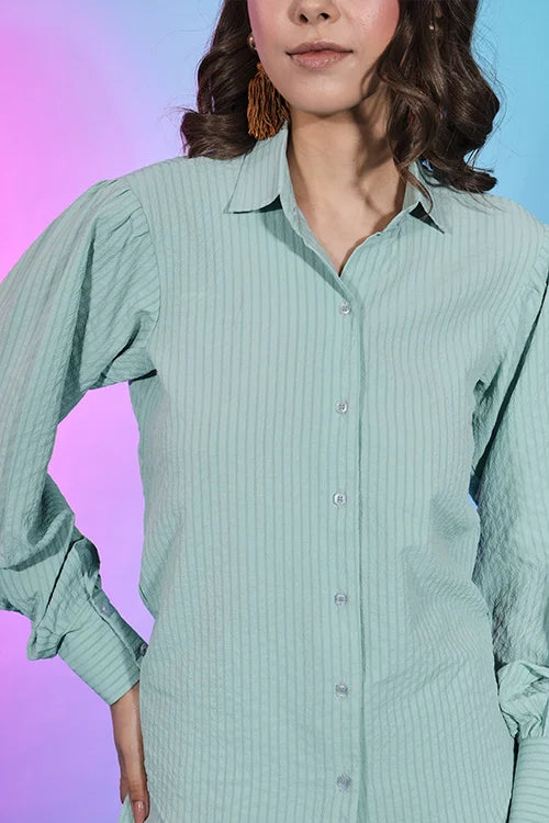 Trendy Collection Sky Color Self Design Co-Ords Set