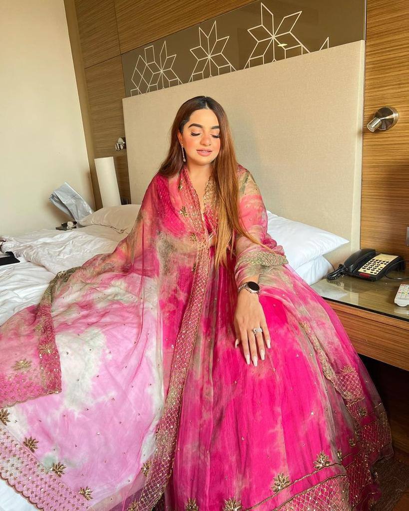 Trendy Pink Color Organza Silk Lehenga Choli
