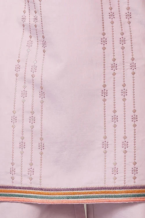 Royal Look Lavender V Neck Kurta Pant for Mens Wear