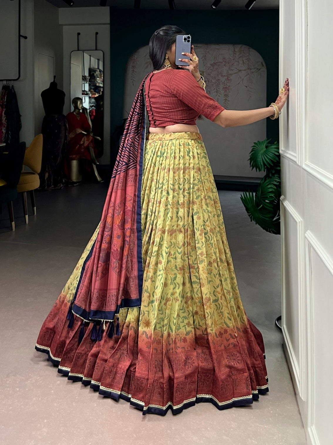 Vanilla Printed Lehenga Choli with Dupatta