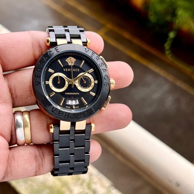 Versace Aion Chronograph Black Gold Watch