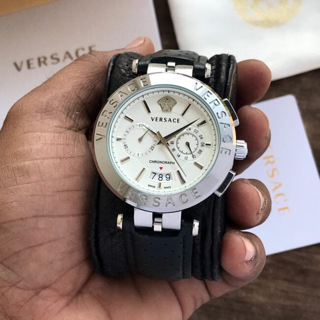 Versace Chronograph Black Silver Watch