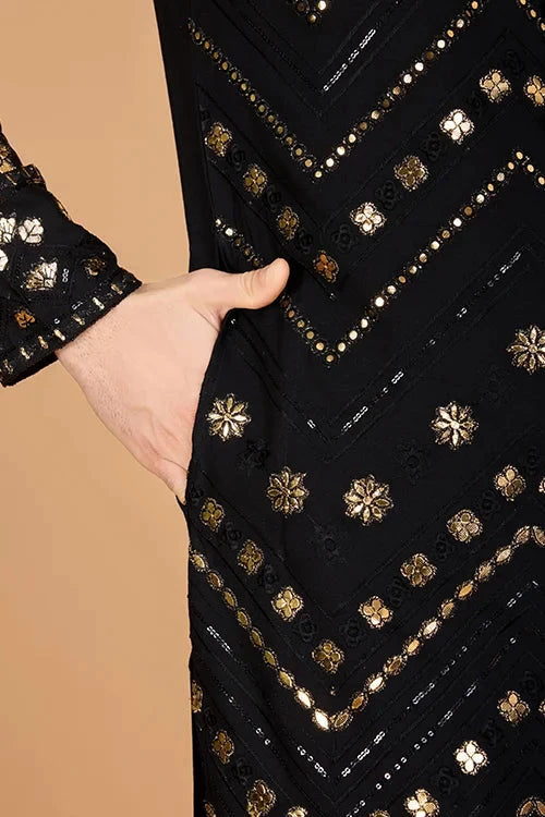 Black Viscose Rayon Men's Kurta  Stylish & Comfortable kurta
