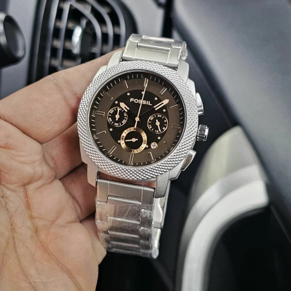 Classy Men’s Fossil Watch Sliver Stainless Steel (SG-259) | Mameraa