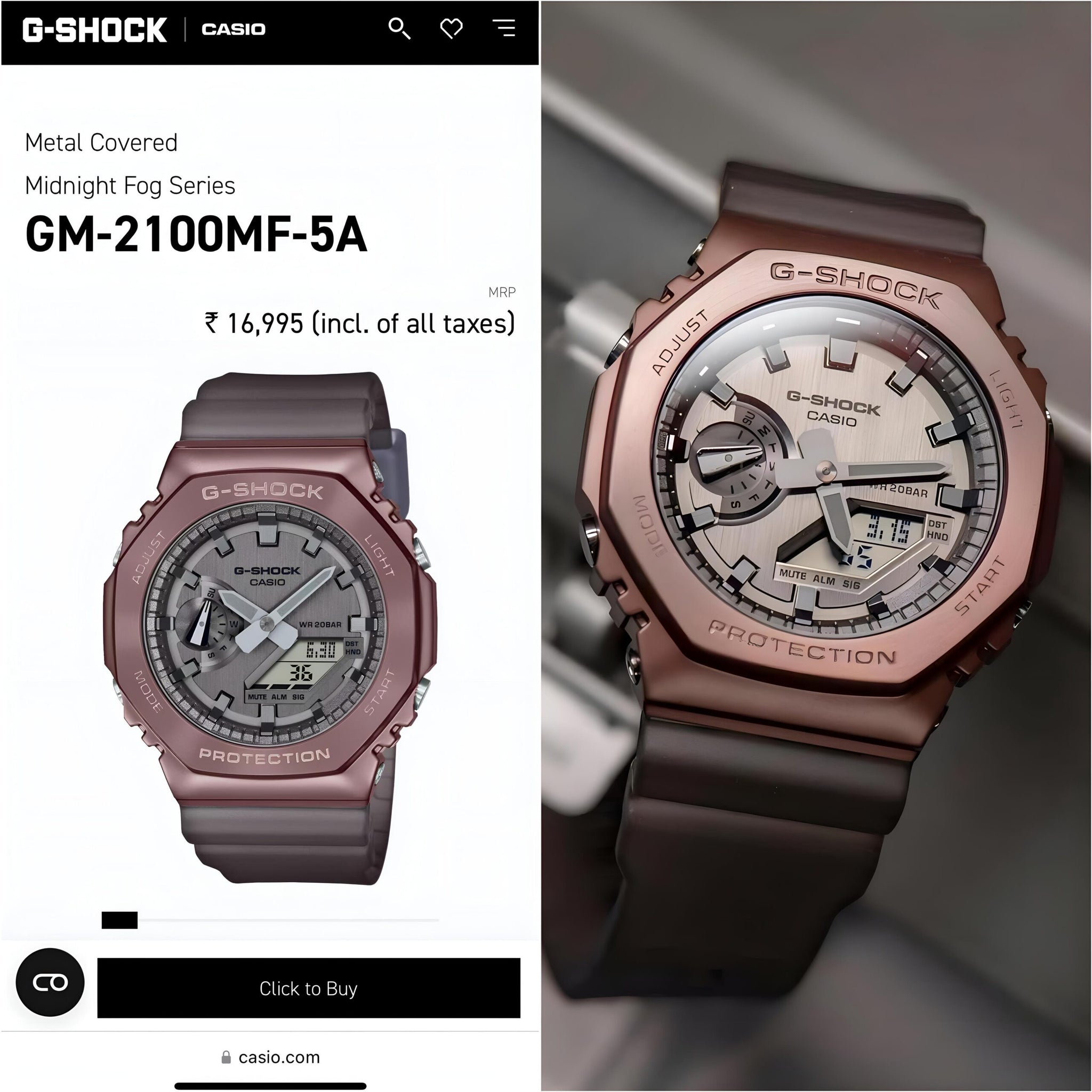 G-Shock GM2100 with metal body