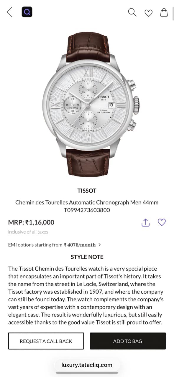 Tissot 1853- 7AA Premium Collection