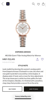 Emporio Armani Women’s Rose Gold Diamond Dial