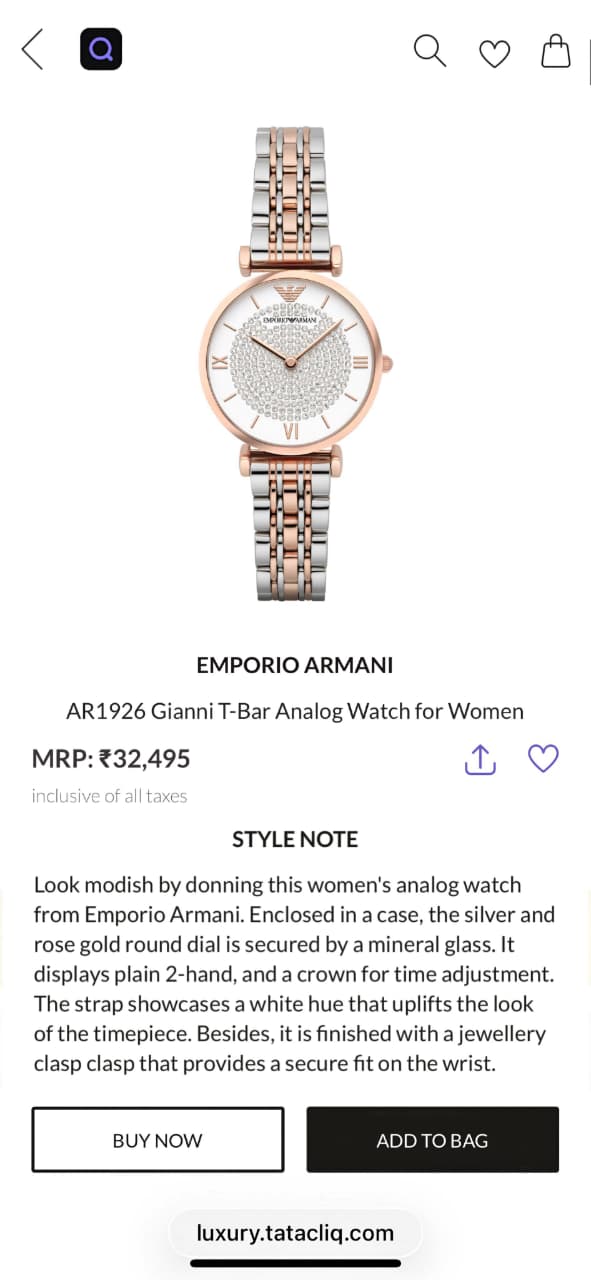 Emporio Armani Women’s Rose Gold Diamond Dial