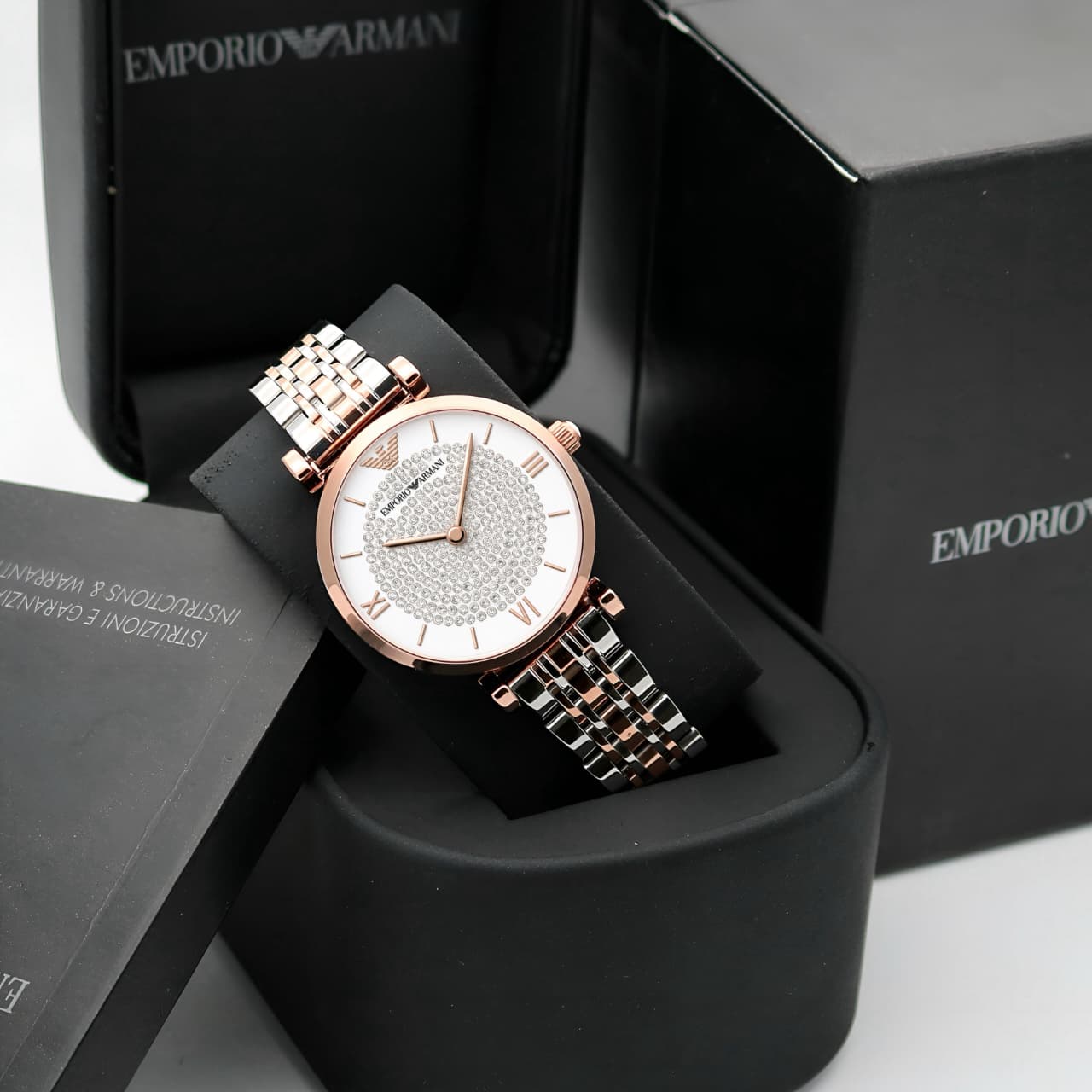 Emporio Armani Women’s Rose Gold Diamond Dial