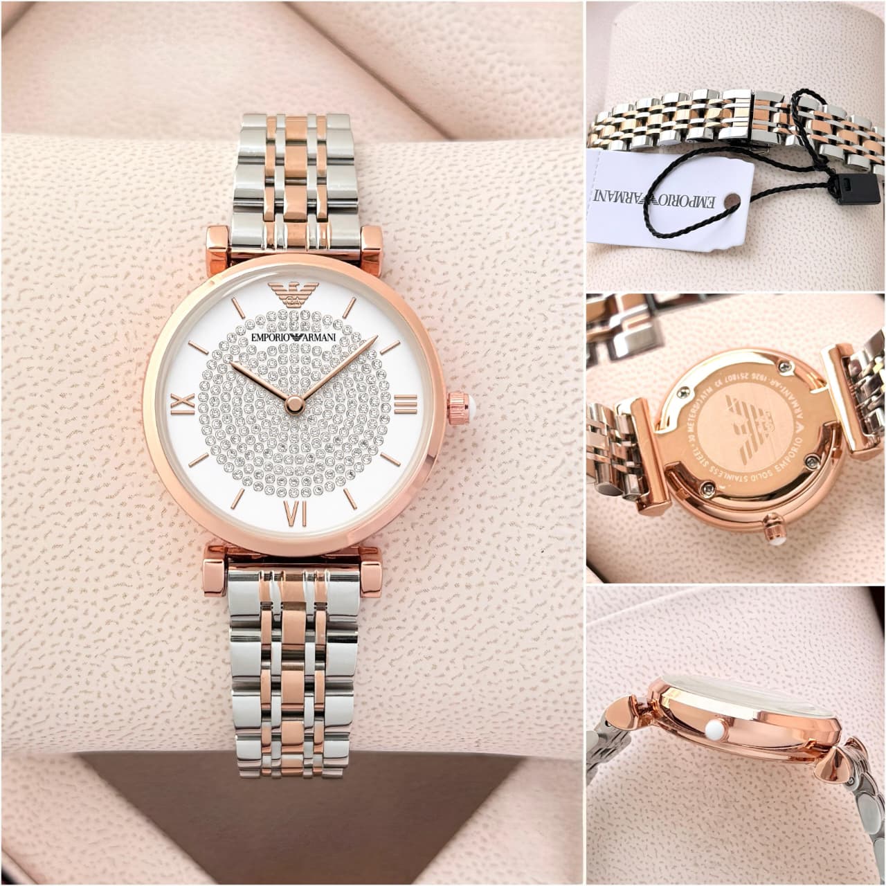 Emporio Armani Women’s Rose Gold Diamond Dial