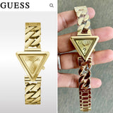 Guess Fame Gold Tone Triangle Dial