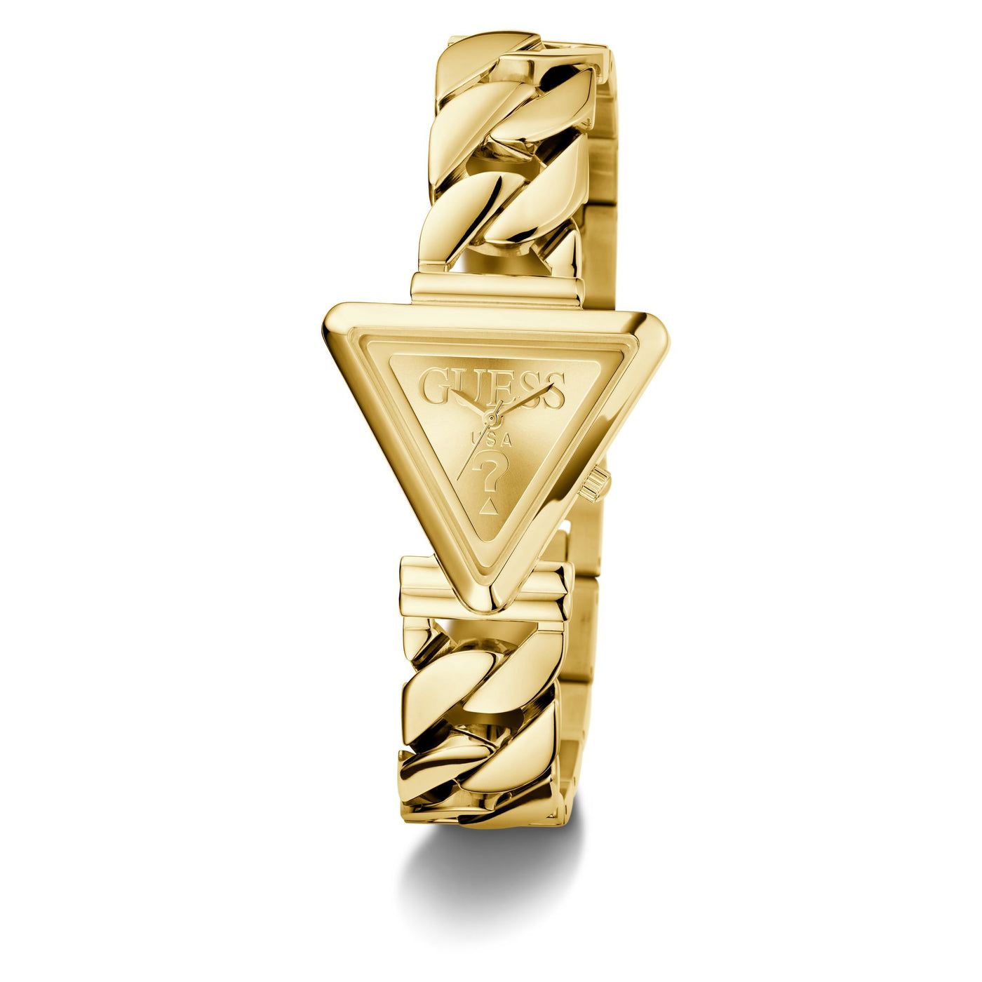 Guess Fame Gold Tone Triangle Dial