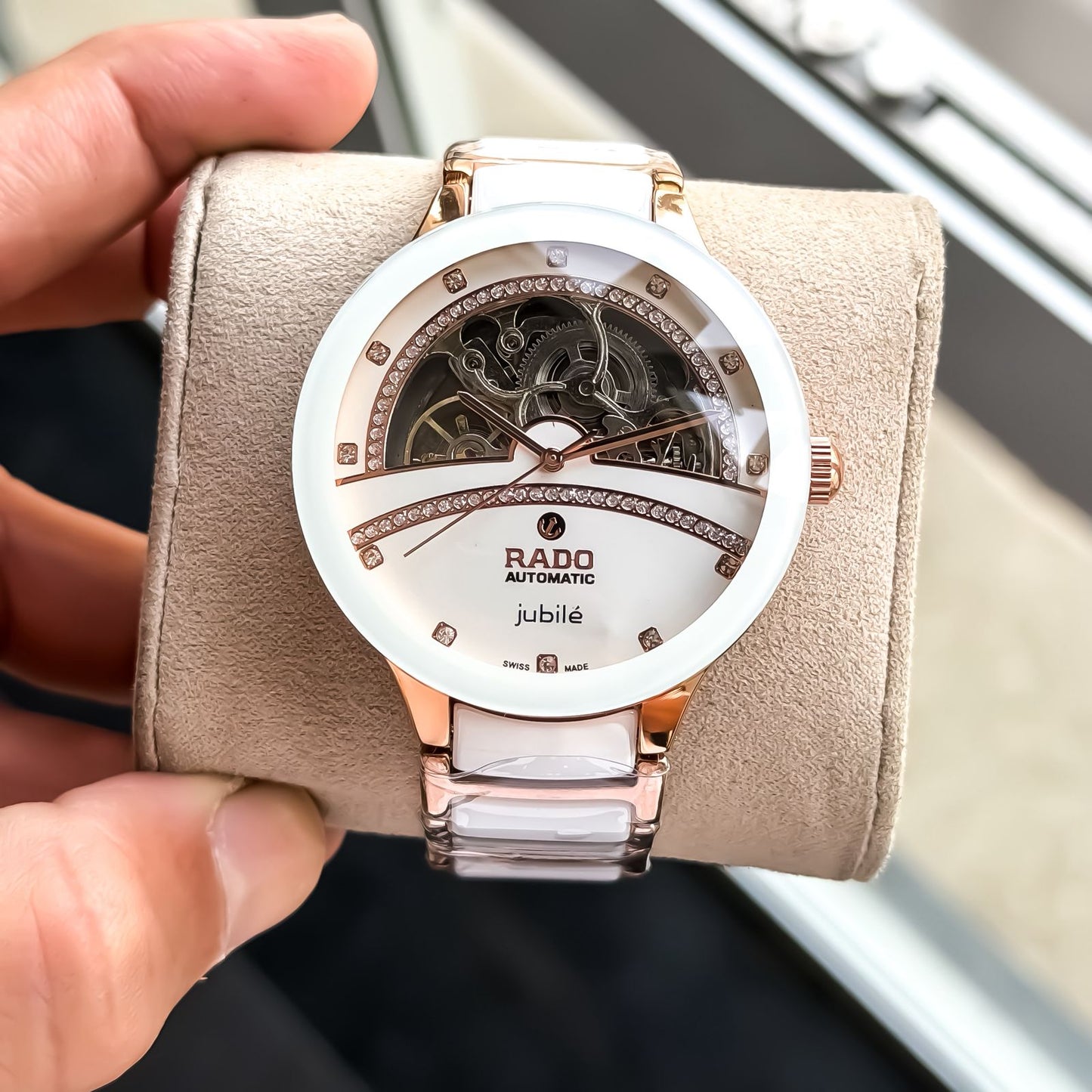 Rado Centrix White Rose gold Automatic Open Heart Jubilé Edition