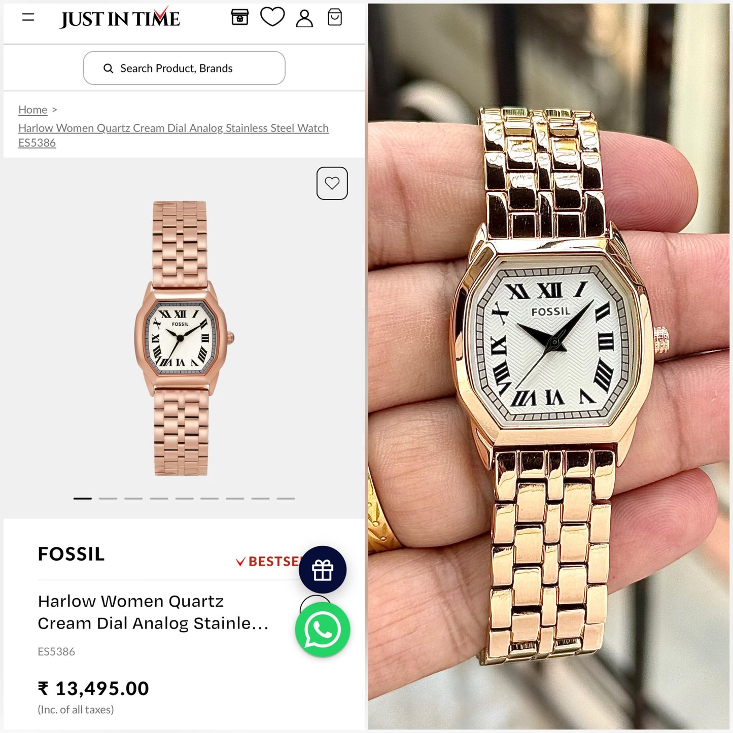 Fossil Harlow Quartz Series
