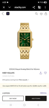 Fossil Raquel Green Rectangular Dial