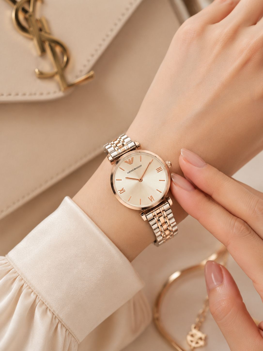 Emporio Armani Elegant White Dial