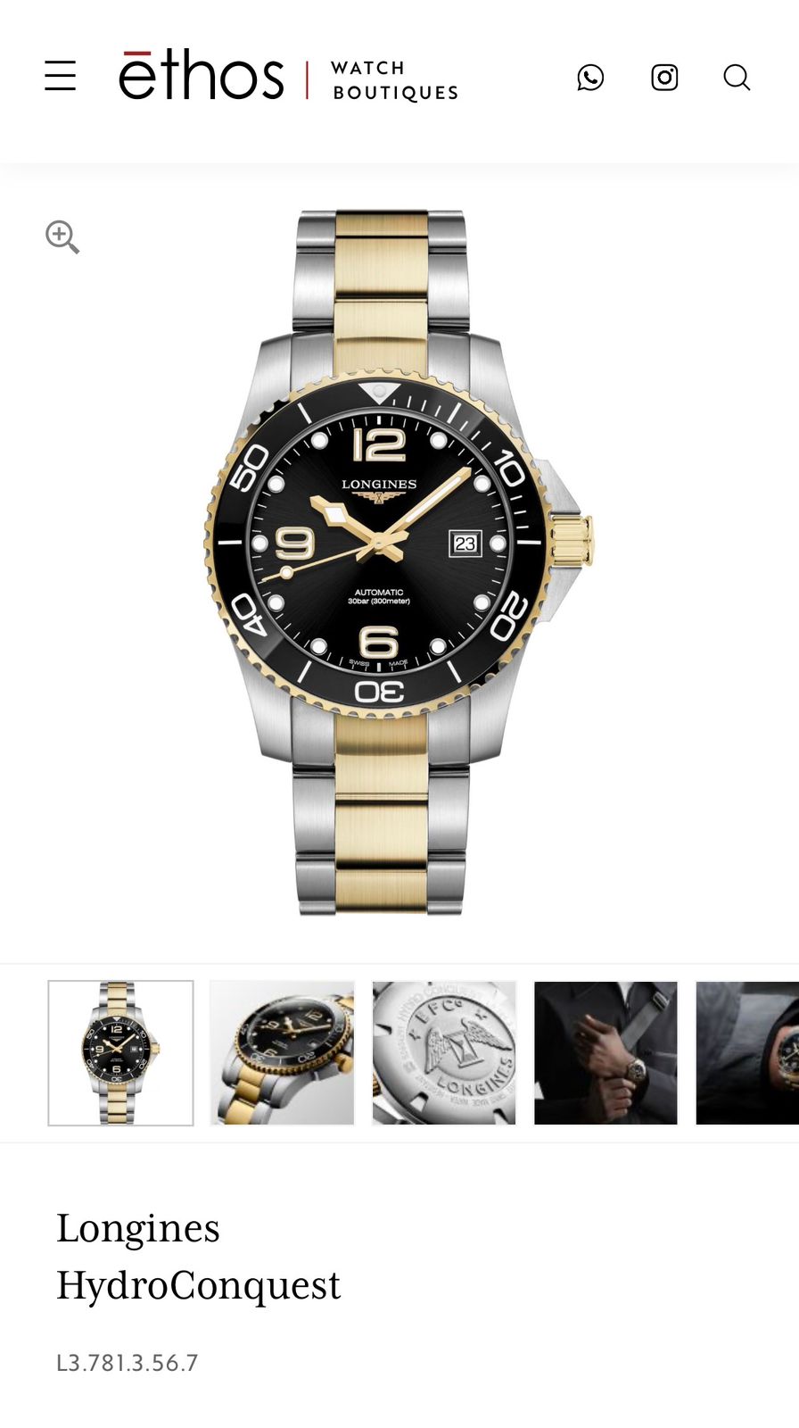 Longines Hydro Conquest Two-Tone Gold &amp; Silver
