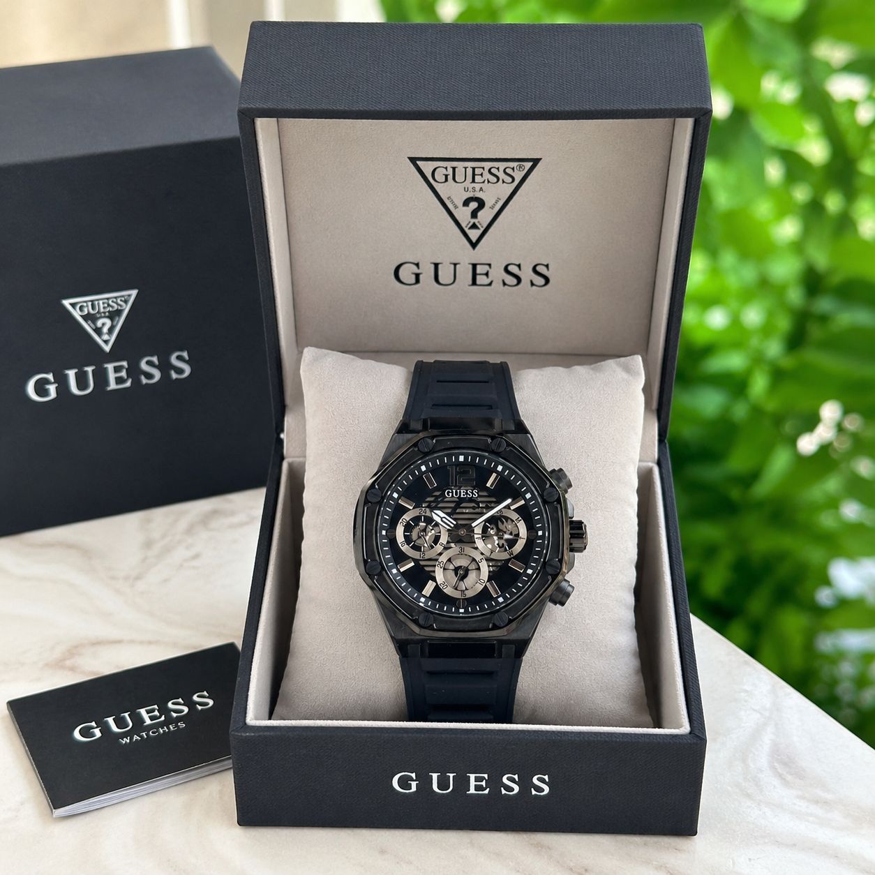 Guess Momentum Skeleton Black Dial