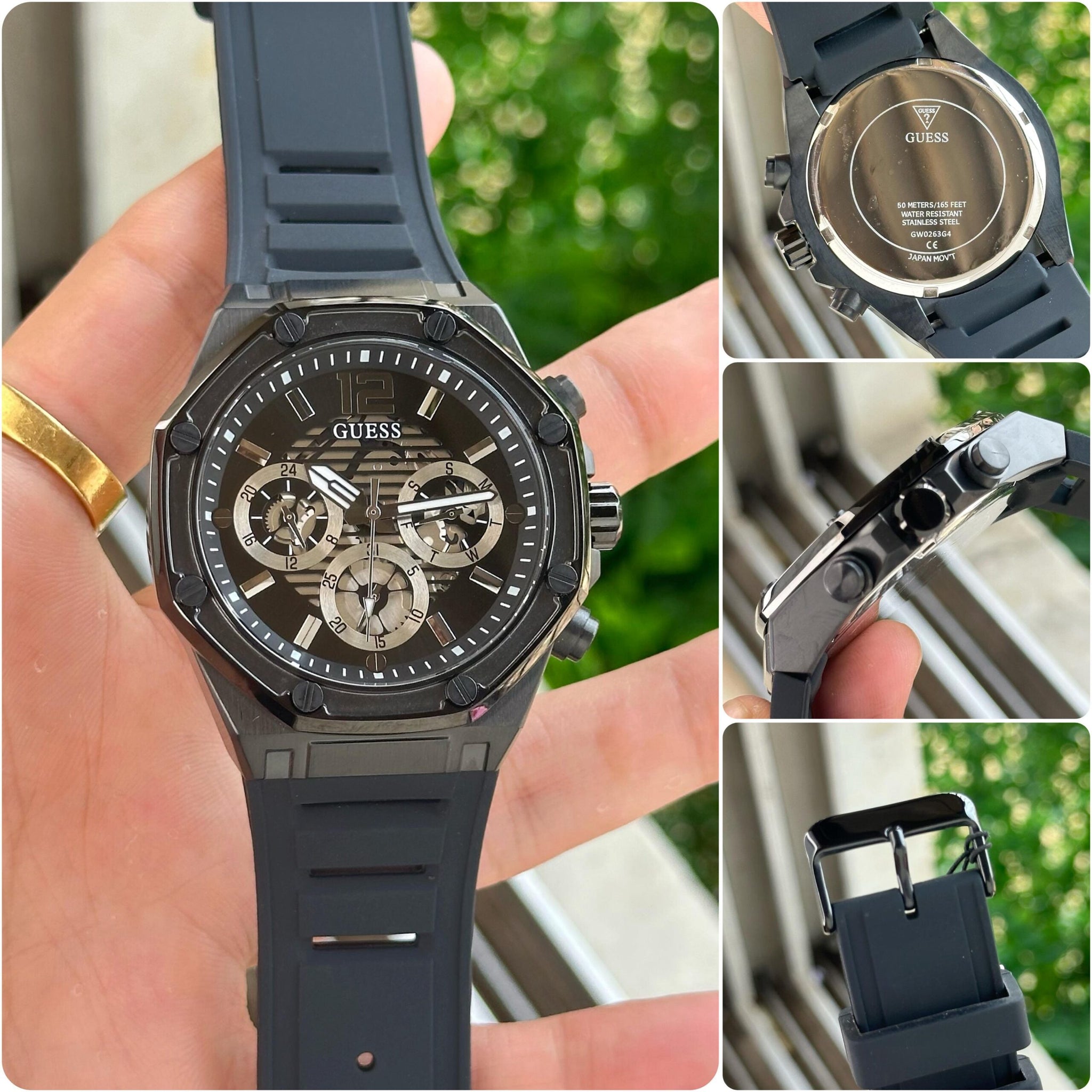 Guess Momentum Skeleton Black Dial
