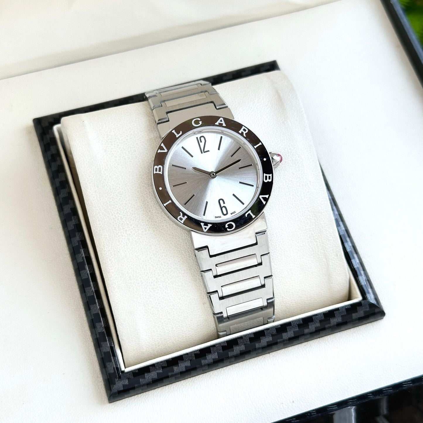 Bvlgari Classic Emerald White Sunburst Dial