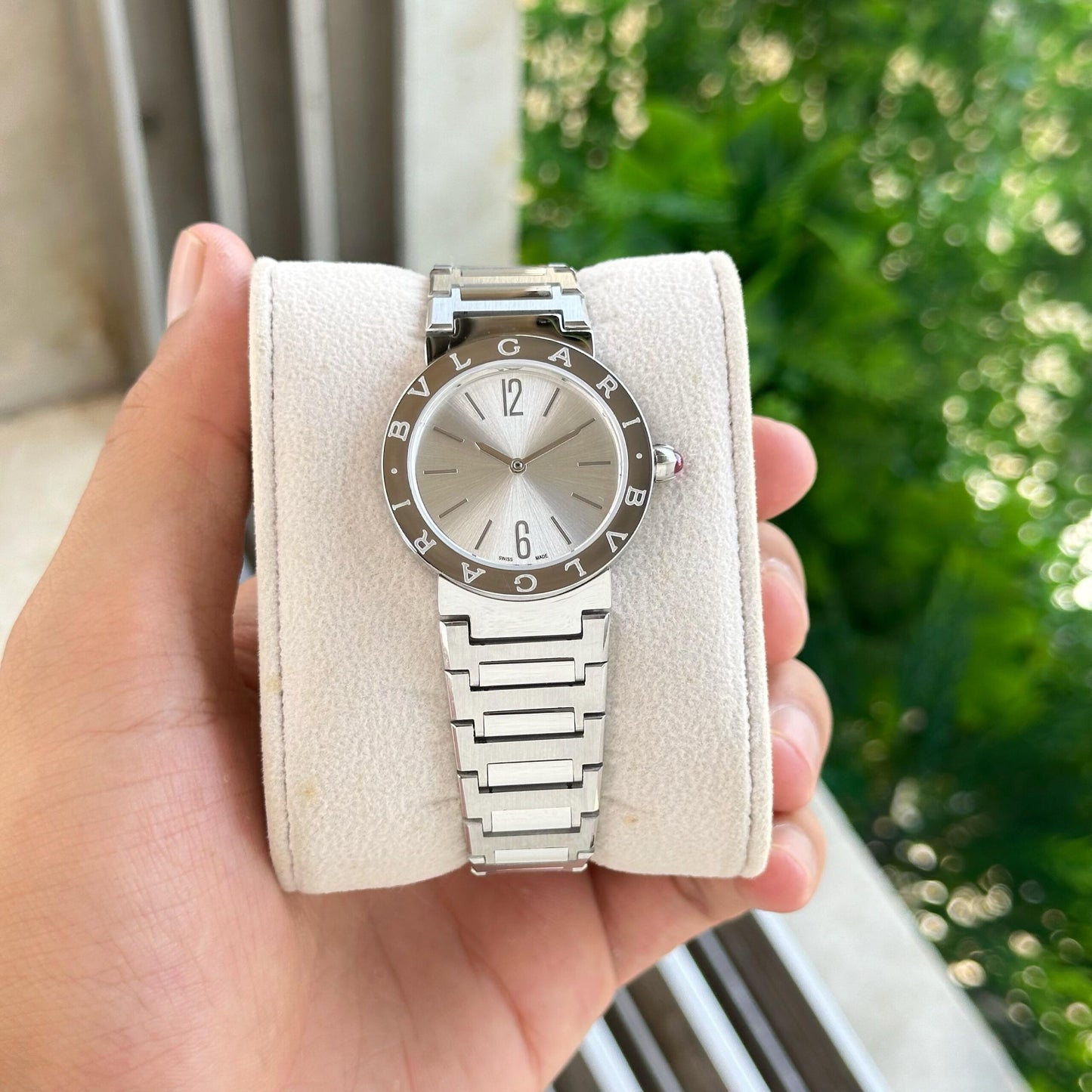 Bvlgari Classic Emerald White Sunburst Dial