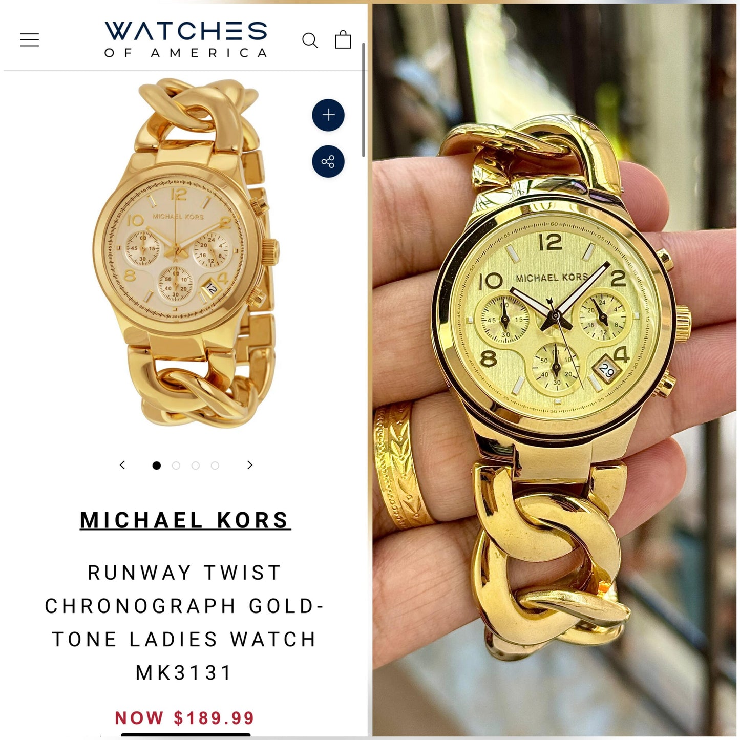 Michael Kors MK3131 Runway Chain-Link Edition