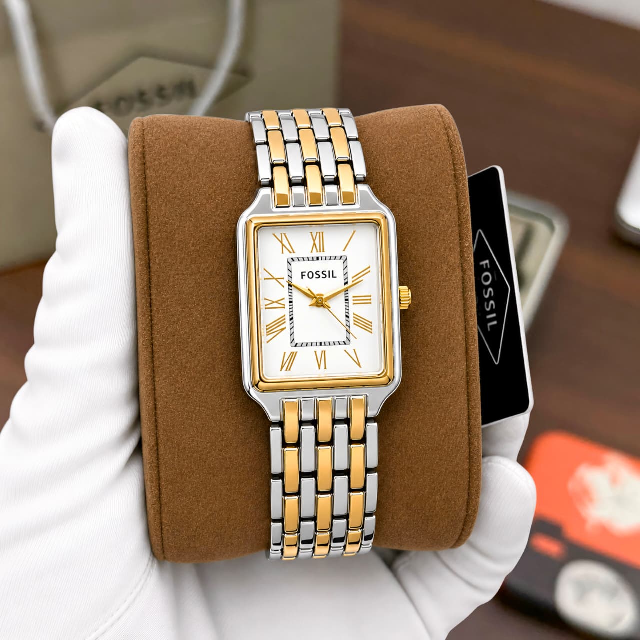 Fossil Raquel White Rectangular Dial