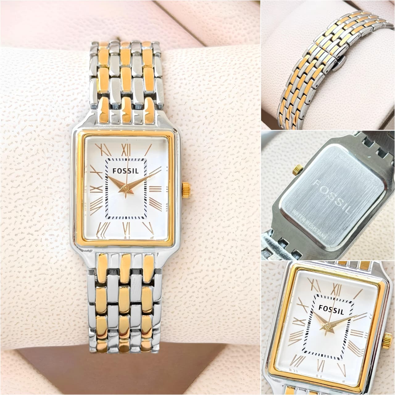 Fossil Raquel White Rectangular Dial
