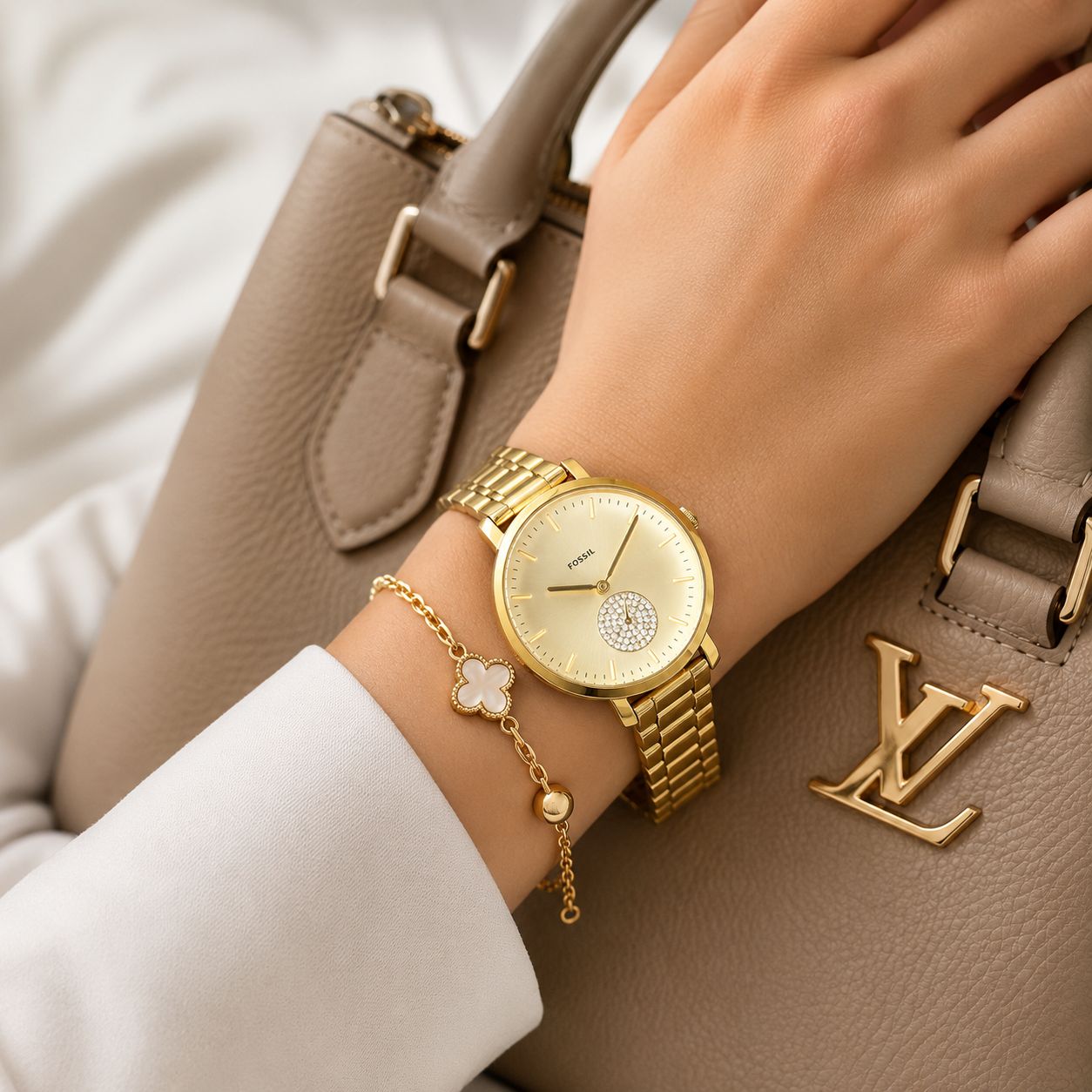 Fossil Women’s Gold Quartz