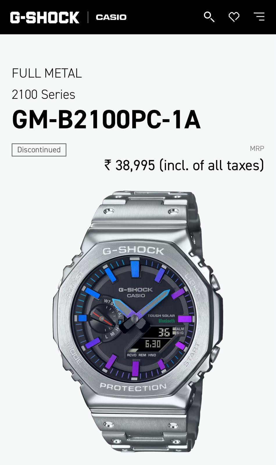 G SHOCK GM-B2100 Silver Edition
